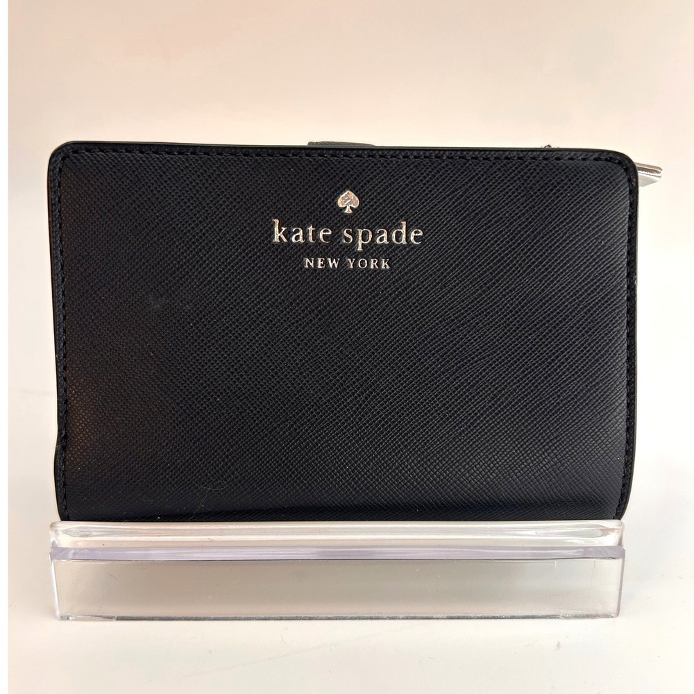 NWT Kate Spade New York Navy Saffiano Bifold Wallet‎ Zip Snap Closure MSRP $199